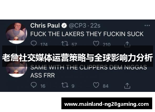 老詹社交媒体运营策略与全球影响力分析